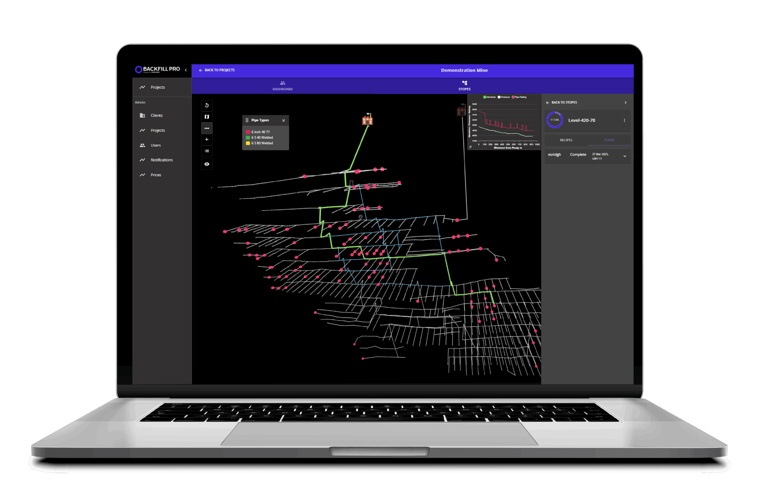 Laptop with Screen Shot of Backfill Pro